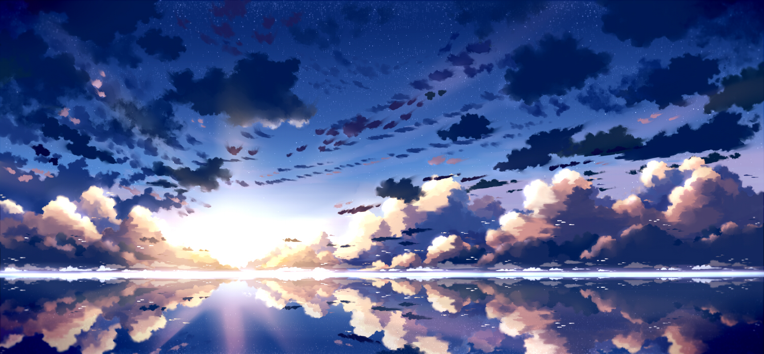 p站 插画 原创 场景 壁纸 风景 云 天空 画师:あんよ id=45388754