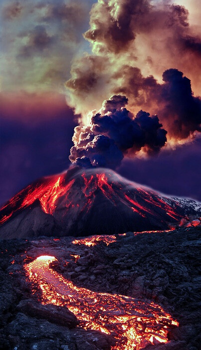 erupting volcano, hawaii.夏威夷火山喷发.