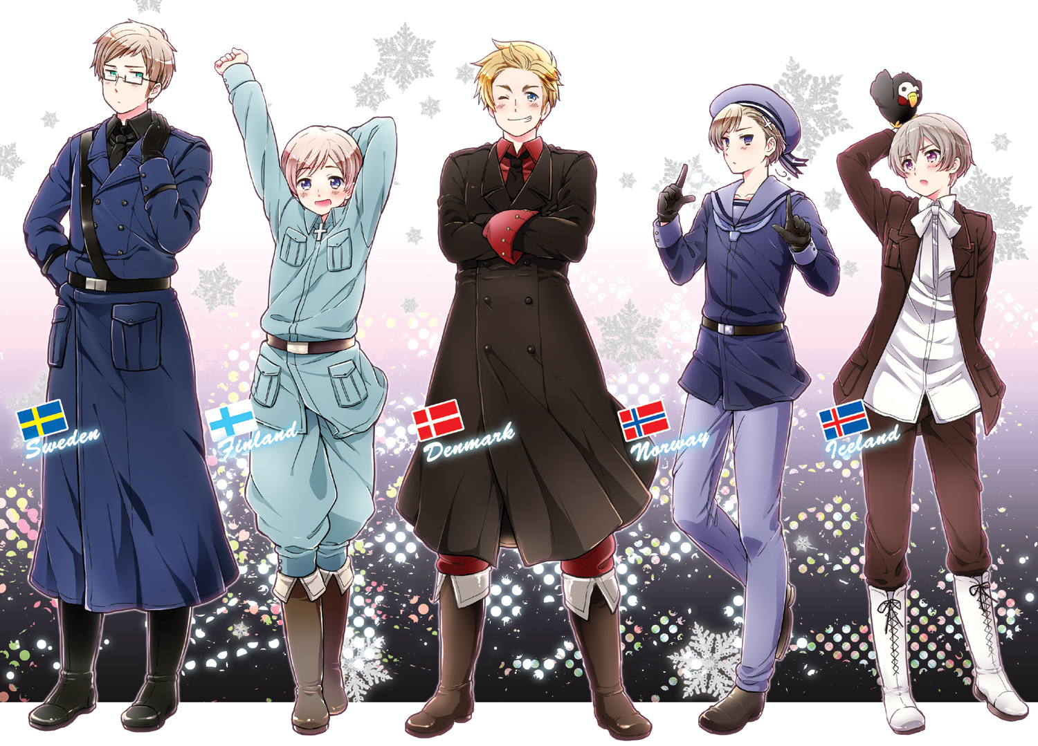 黑塔利亚 aph axis powers hetalia 北欧五国 壁纸