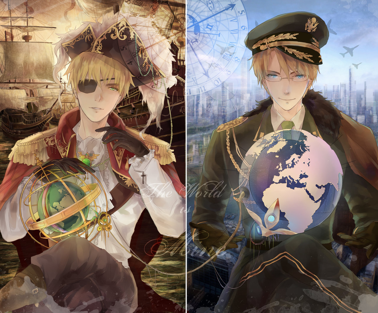 黑塔利亚 aph axis powers hetalia 英/国 美/国 壁纸