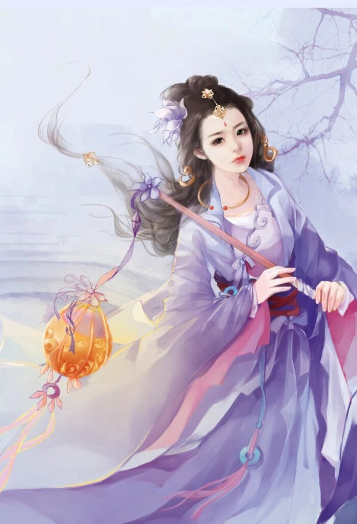 彼岸花.手绘,古风,美人,插画.