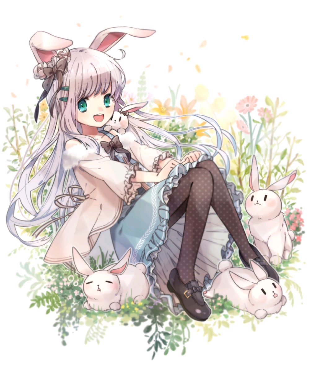 兔耳少女与兔子