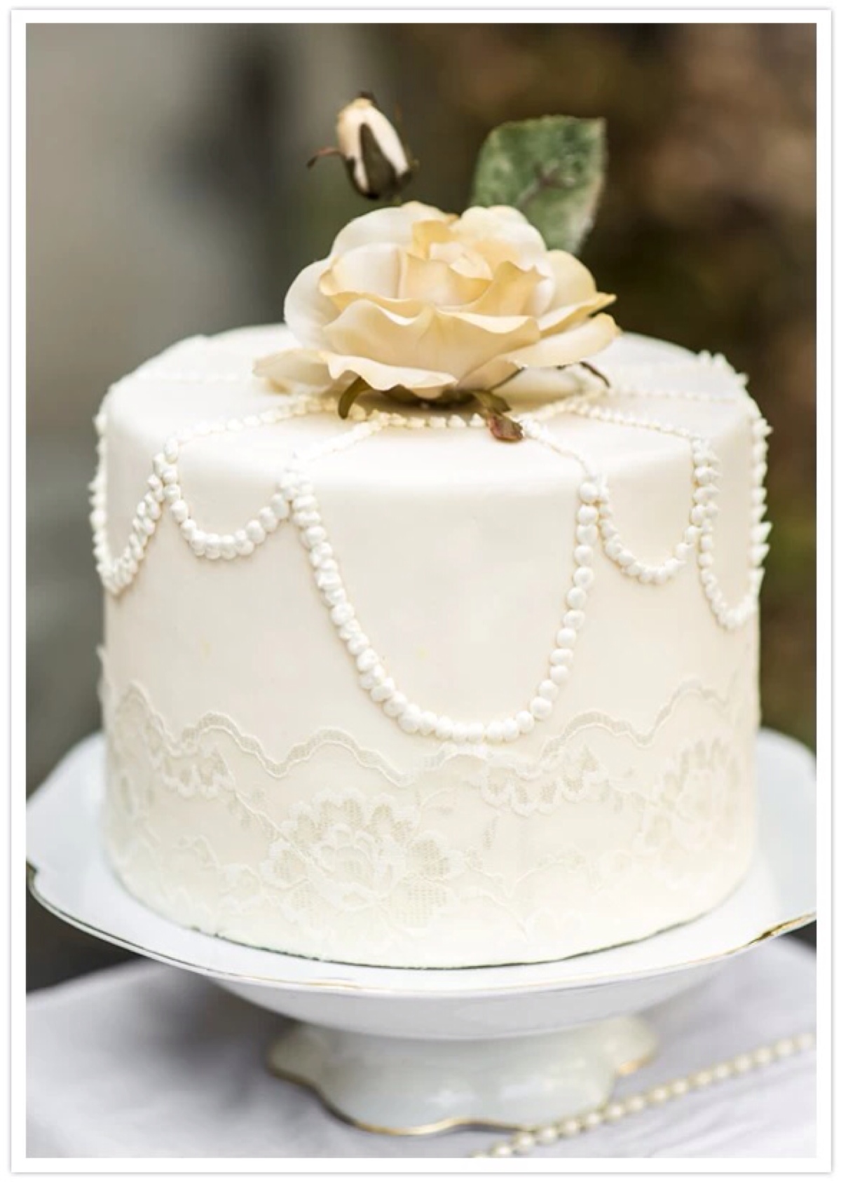 翻糖 婚礼 鲜花 纯白色系 蛋糕 甜点