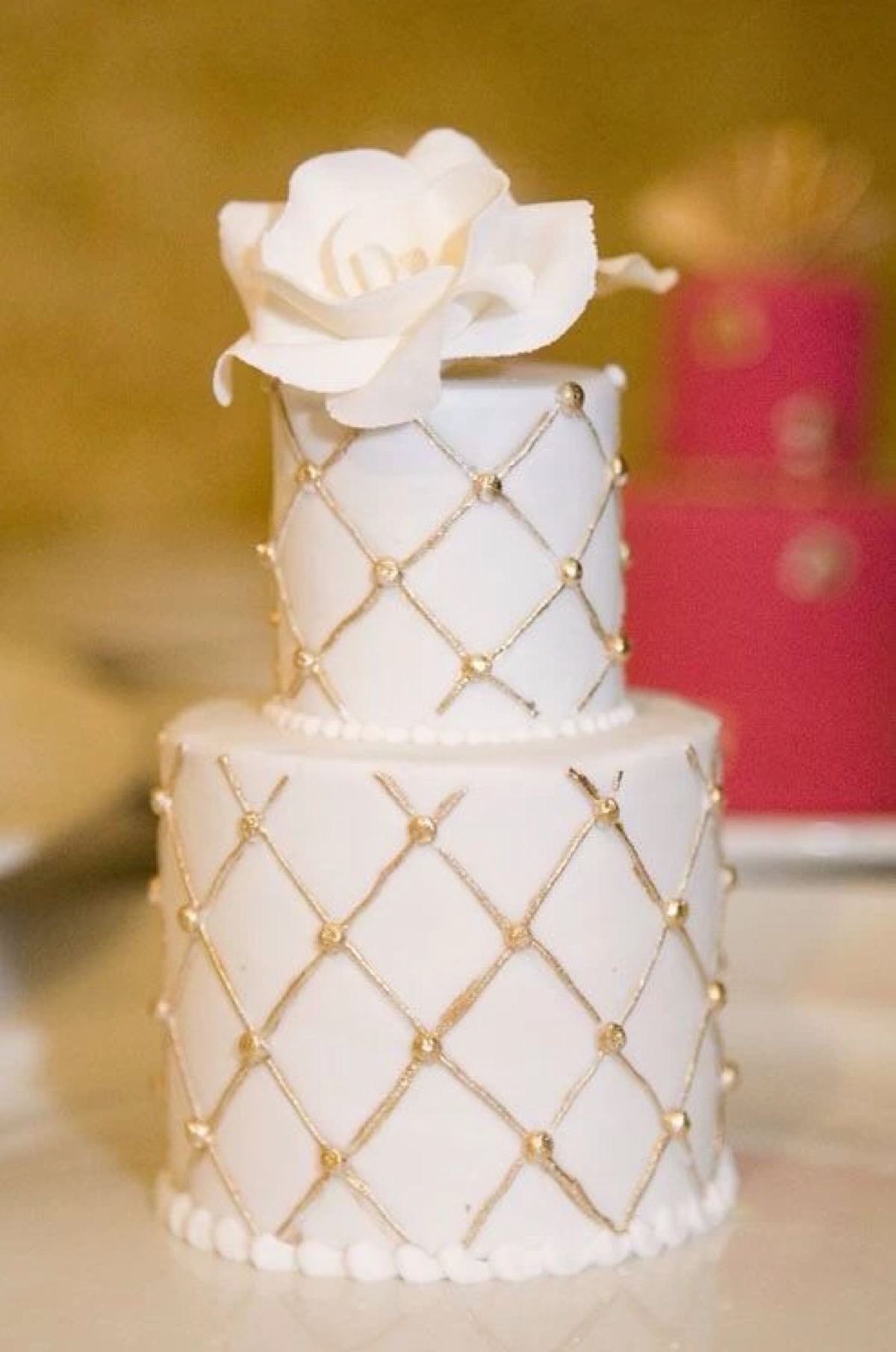 翻糖 婚礼 鲜花 纯白色 蛋糕 甜点