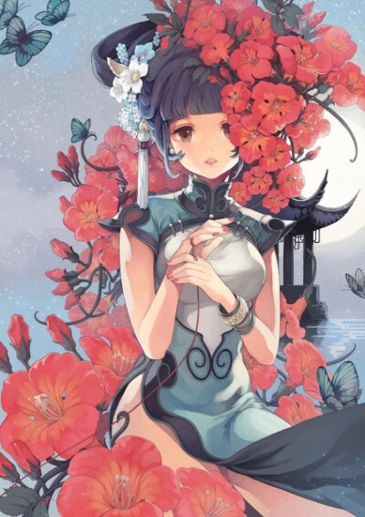 旗袍美女 动漫
