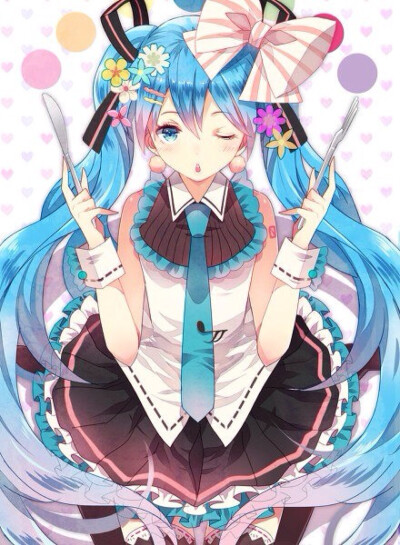 二次元 插画 动漫少女 萌系 壁纸 miku 初音未来 by捕梦少女 求关注求