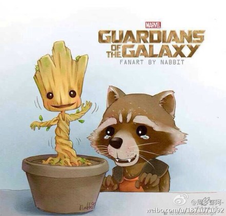 groot 和火箭浣熊 萌萌哒