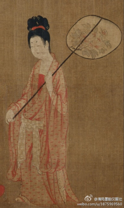 《簪花仕女图》 五代——宋辽宁省博物馆藏过去该作品传为唐代画家
