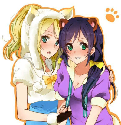 动漫 二次元 同人 百合 lovelive 绚濑绘里 东条希