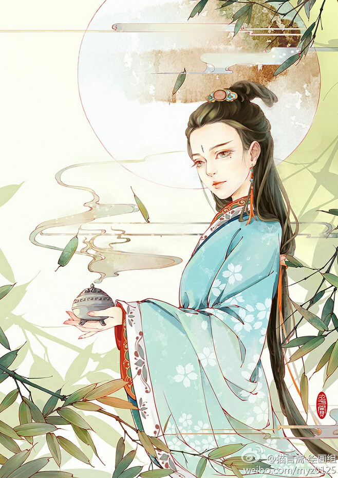 手绘,古风,水墨,人物,插画,封面,场景