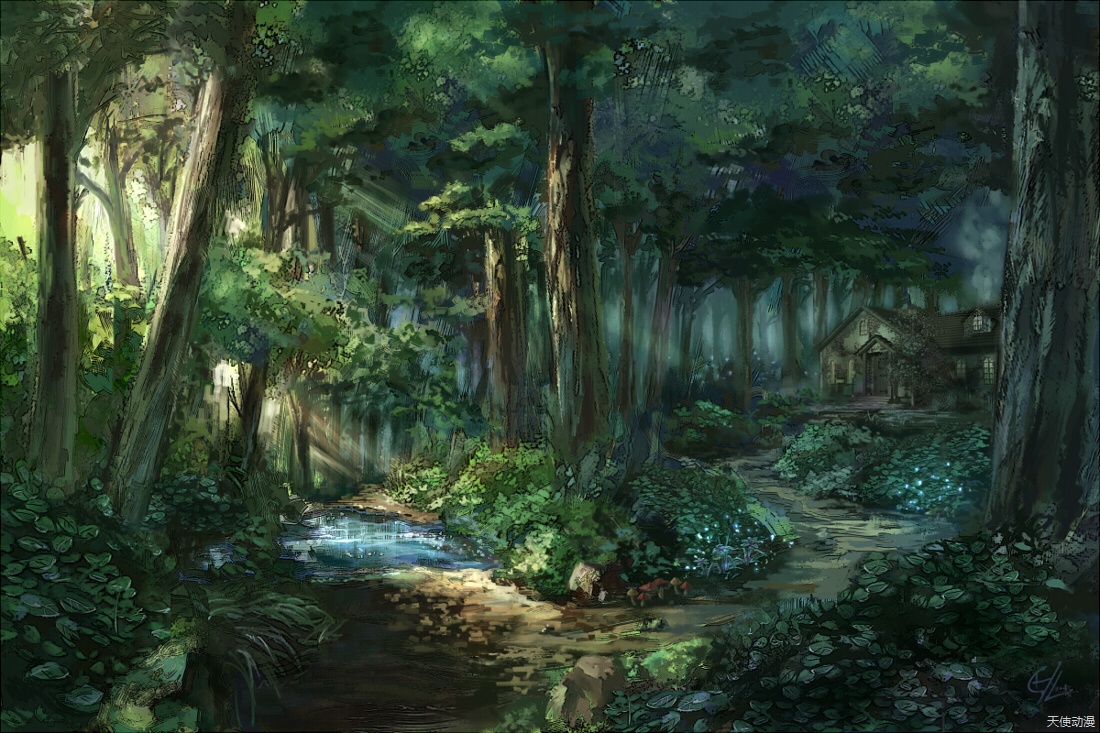 『二次元风景「森林 forest green 堆糖,美图壁纸兴趣社区