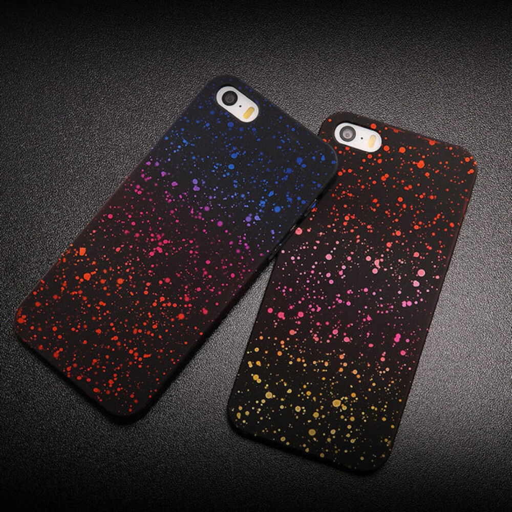 新款iphone5/5s磨砂3d立体星空撞色手机壳