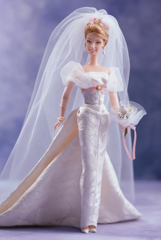 芭比娃娃 2001限量版 sophisticated wedding barbie doll 婚纱 新娘