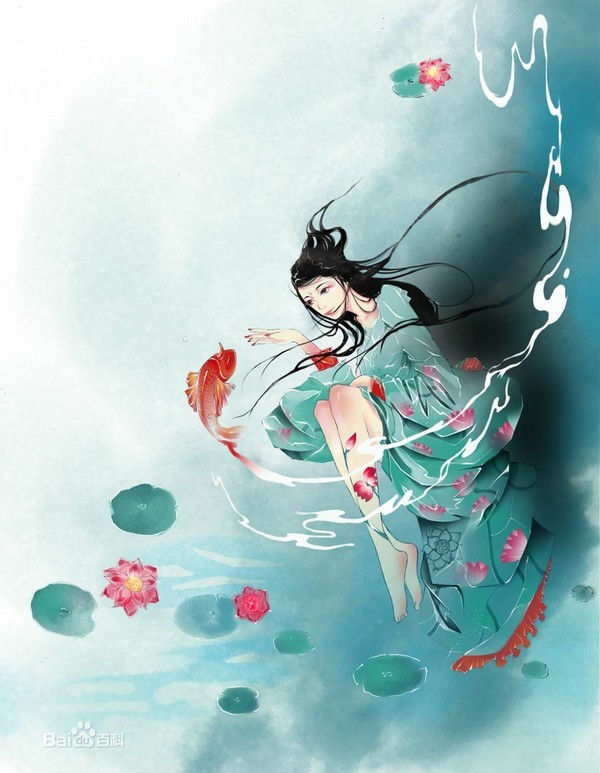 手绘,古风,水墨,人物,插画,封面,场景