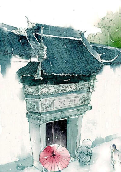 淡色古风背景图