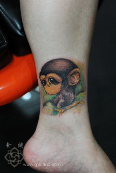 上海针藏刺青纹身作品——小猴子纹身