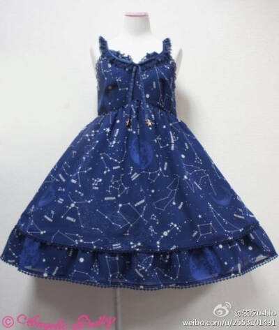 lolita洋装 日系 蓝色 星空