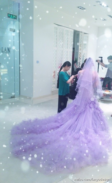紫色的婚纱_月白星紫色婚纱
