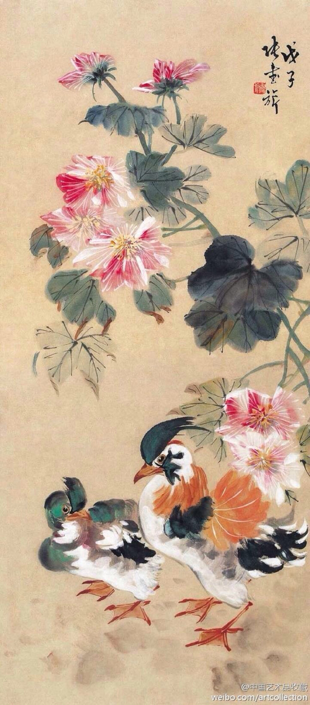 写意画 张书旗《花鸟图】张书旗(1900-1957)的花鸟画,继承了