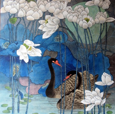 工笔花鸟画家王克印的绘画作品,画面意境深邃,着色自然鲜明,极其生动.