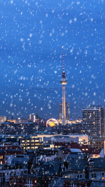 手机壁纸 锁屏 雪天 夜景