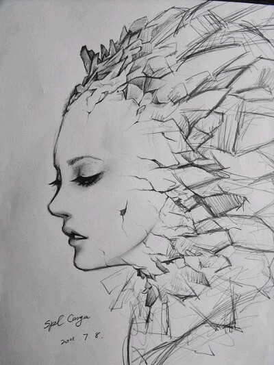 过渡临摹稿 手绘 插画 线稿 手稿 黑白素材