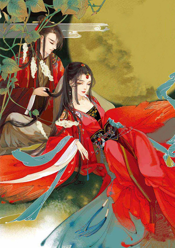 古风~中国风~插画~手绘~美男~妖孽~美女~古风场景~古风成双成对~q版