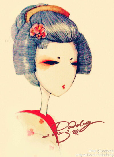 手绘插画师dodolog原创人物插画