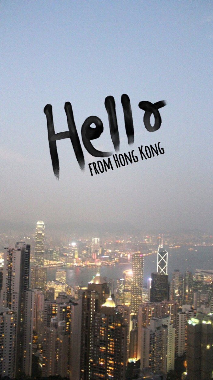 hello 香港 文字 line 换不完的背景手机壁纸.