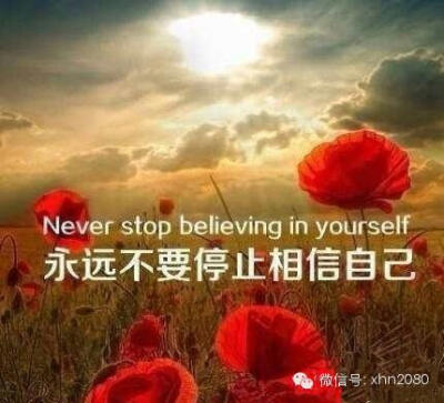 永远不要停止相信自己