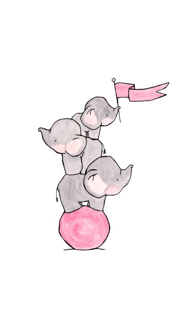 三只小象 萌