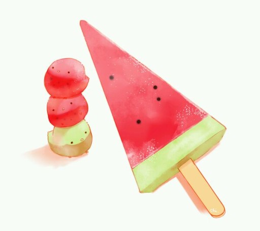 二次元美食 萌萌哒的西瓜冰棒