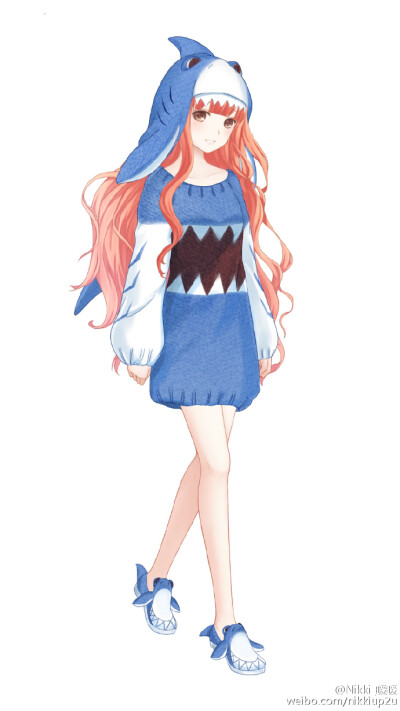 【暖暖环游世界】鲨鱼 套装 游戏 人设 服装设计 动画 装扮