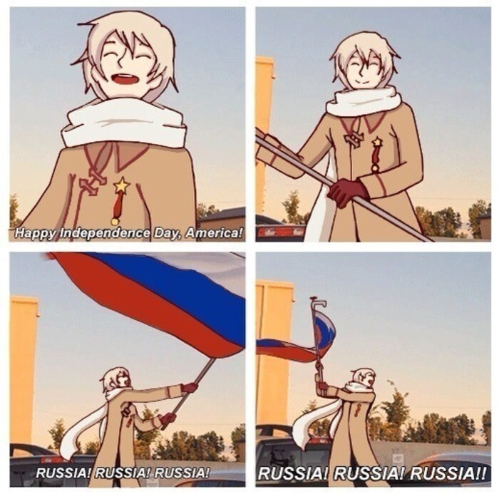 露西亚祝阿尔独立日快乐!欸露子好像挥的俄罗斯国旗.什么鬼!