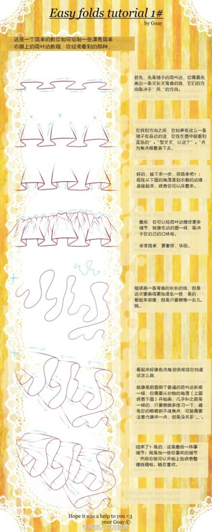 有了裙边的画法,我们就不用一个劲的乱涂乱画了.