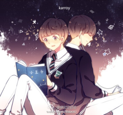 tfboys roy karry 王源 王俊凯 手绘 cr.微博@伊它它它它