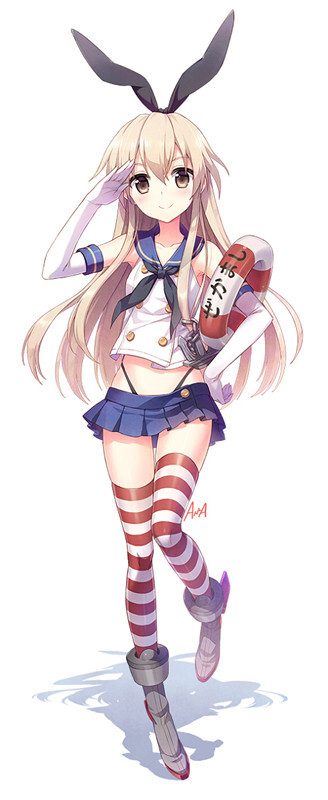 舰队collection 舰娘 p站 岛风