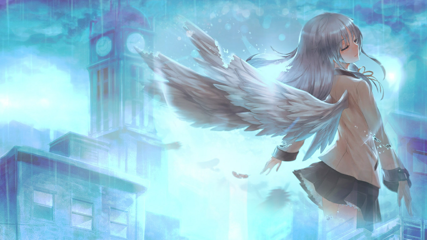 Photos Wings Anime female angel 1600x1200