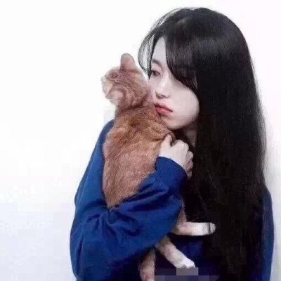 抱猫咪女生头像
