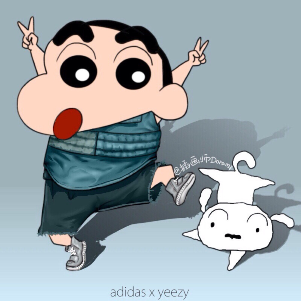 【头像】#情侣头像 #土豪新之助 #土豪小丸子 #adidas x kanye west