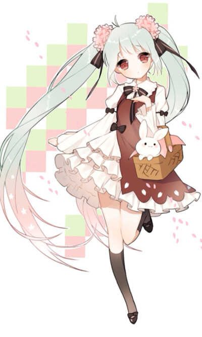 p站 动漫少女 初音 手机头像 萌系 手绘插画 同人 小清新 美图