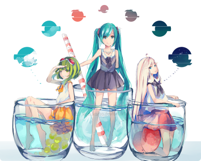 p站 二次元 动漫 插画 初音未来 gumi ia