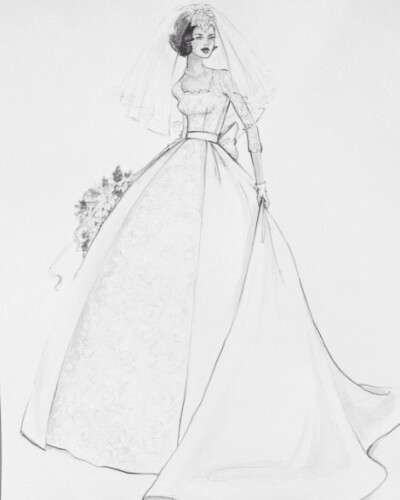 【简单黑白—线条的魅力】 时装设计手稿 婚纱手绘 素材 铅笔画 彩铅