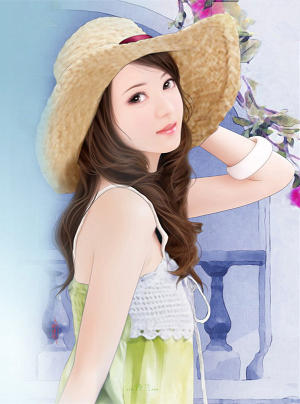 手绘现代女子