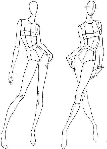 服装人体 女性3 服装设计图练习