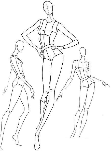 服装人体 女性18 服装设计图练习