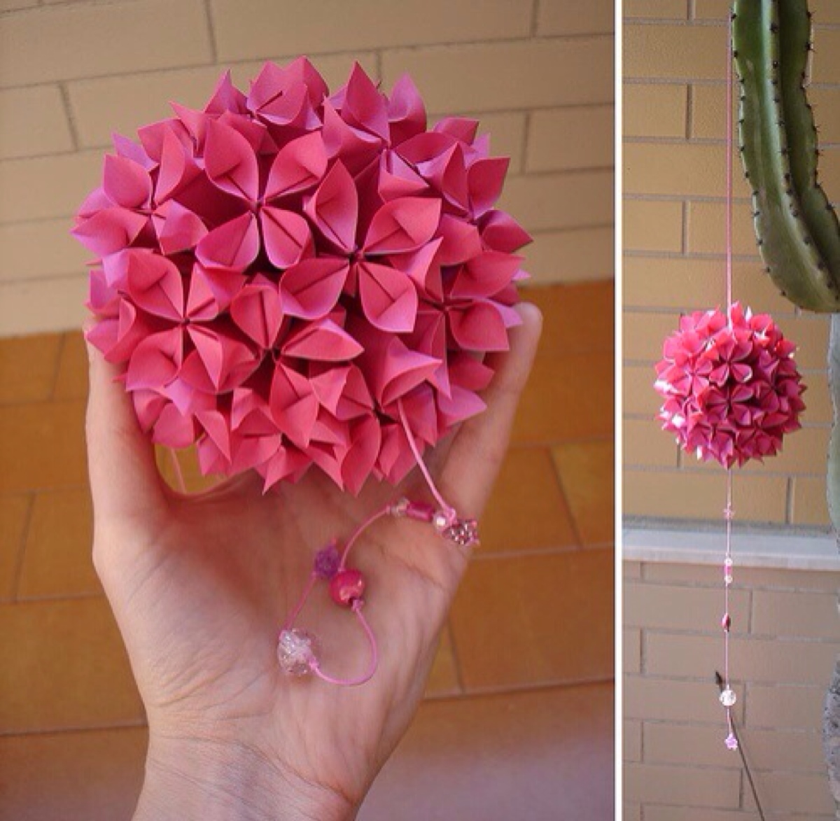 手工达人的立体花球折纸作品,每一个都美爆了