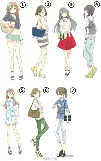动漫女生の着装,你最喜欢的是哪一款?