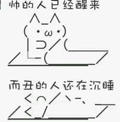 帅的人已经醒来而丑的人还在沉睡(ω)