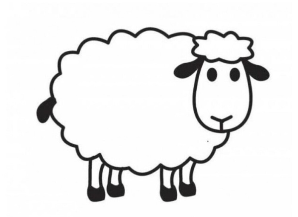 羊年卡通画简笔画教程手绘卡通图案插画羊